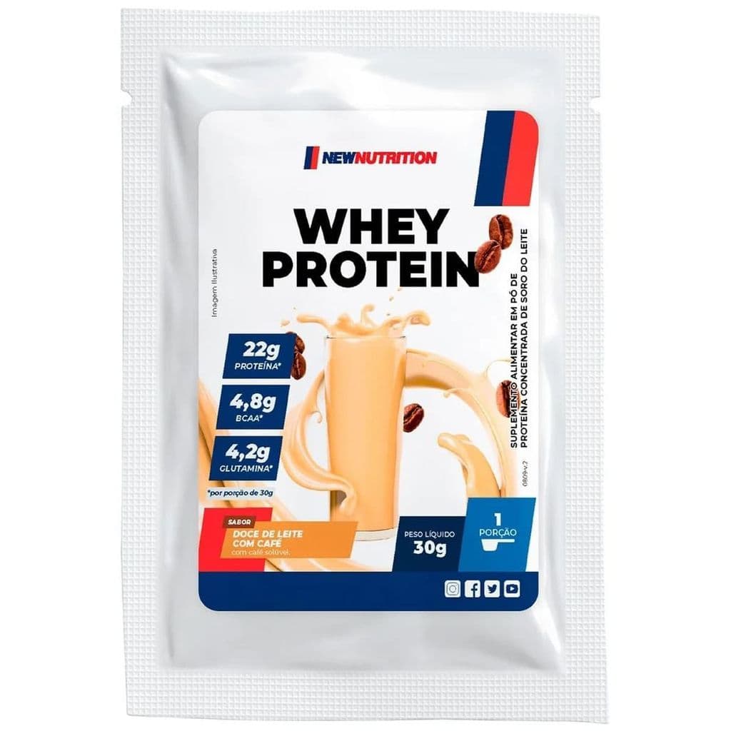 Whey Protein Concentrado - 1 Sachês 30g Doce de Leite com Café - NewNutrition