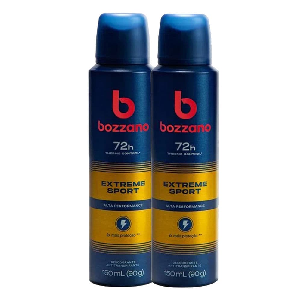 Kit 2 Desodorante Bozzano Extreme Sport Aerossol Antitranspirante Masculino 150ml