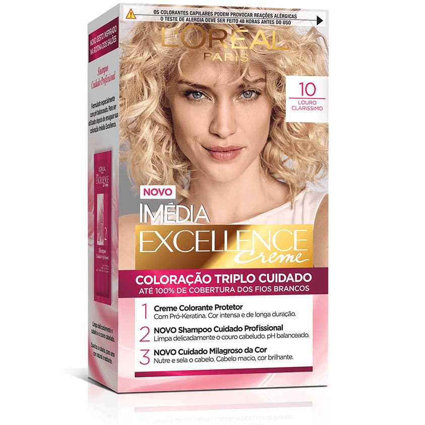 Kit Tintura Imédia Excellence L'Oréal Louro Claríssimo 10