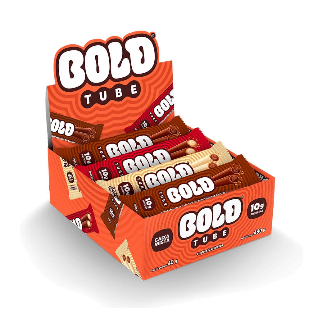 Chocolate Proteico BOLD Tube Caixa Mista 10g de Proteína  (12 unidades)