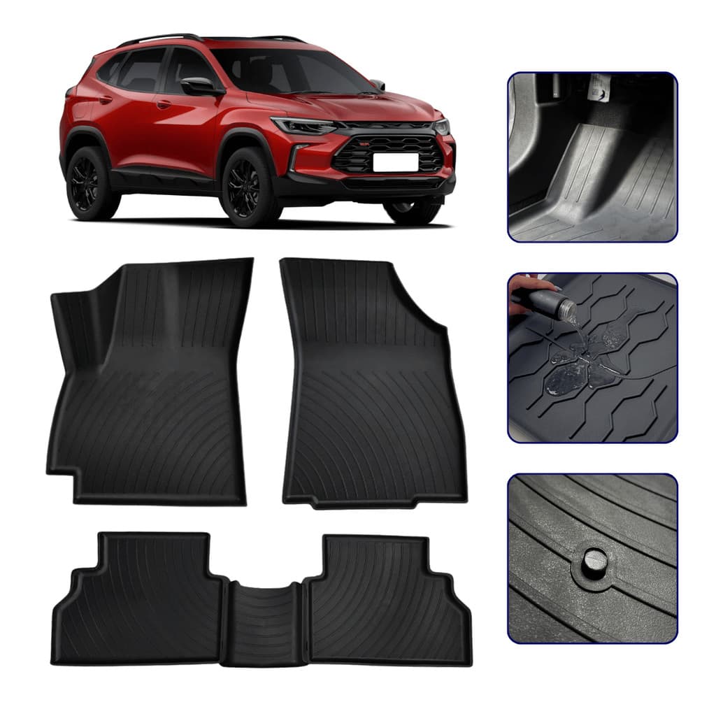Tapete 3D Tipo Bandeja com Borda Elevada para Tracker 2019 20 21 22 23 24 25 26 Jogo Premium