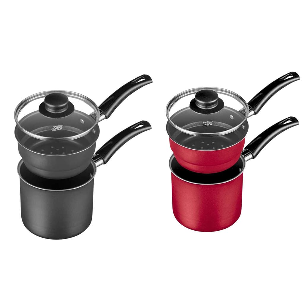 Cuscuzeira Antiaderente 12cm 2 em 1 com Tampa de Vidro (Escolha)