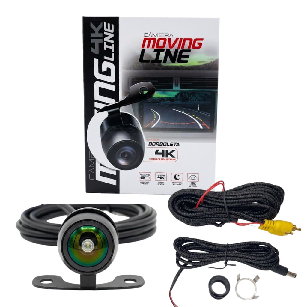 Câmera De Ré Borboleta 4k Moving Line Suspenso Ou Embutida
