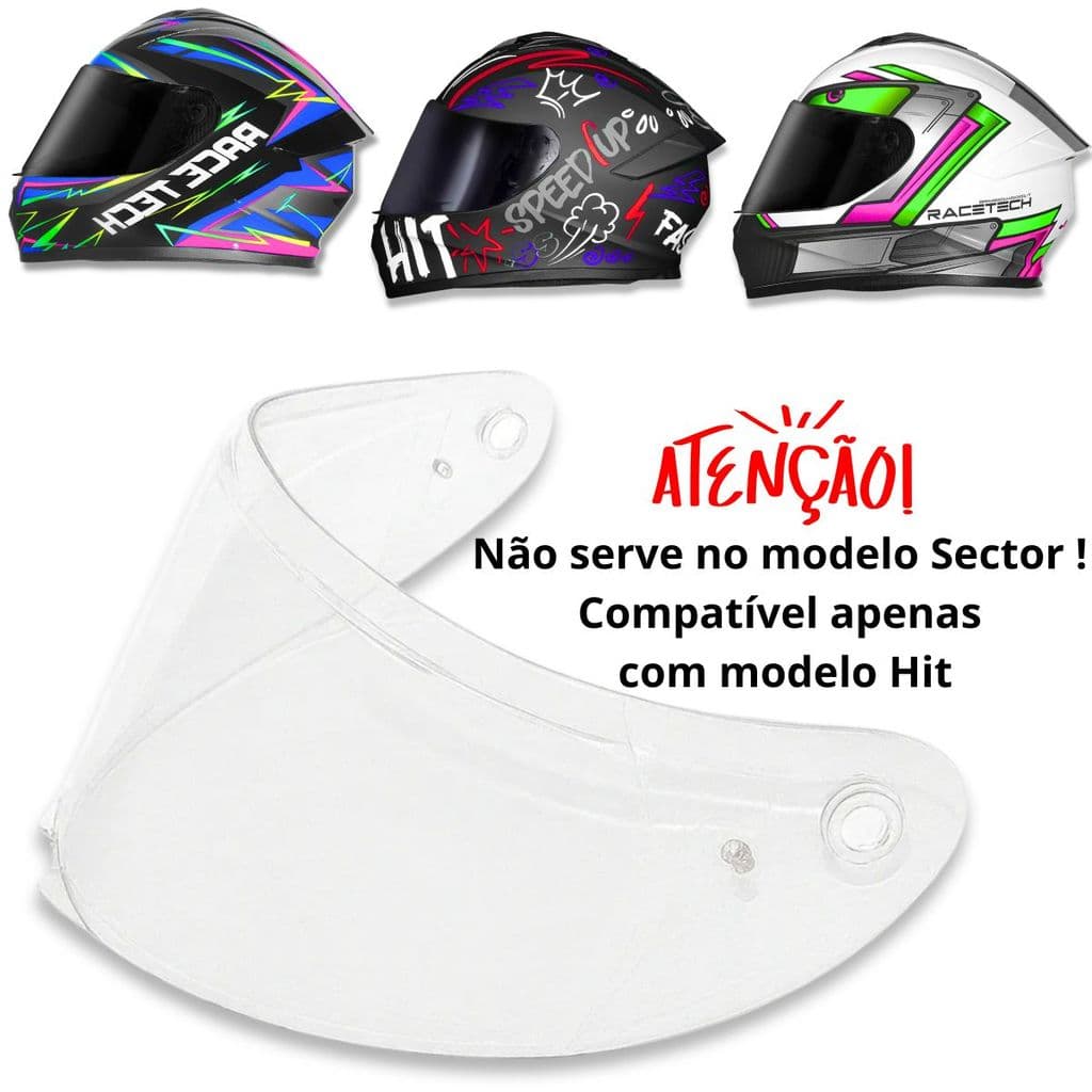 Viseira Antirrisco P/ Capacete Race Tech Hit