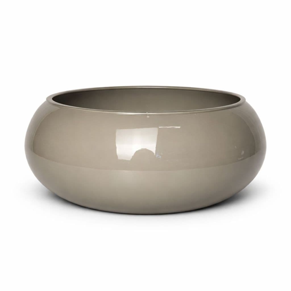 Vaso Vidro Redondo Baixo Cappuccino Terrário Décor Ikebana