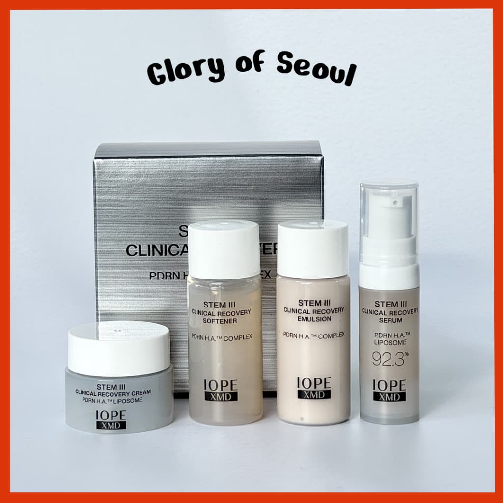 [Kit] De Teste De Recuperação Clínica IOPE STEM III 4 Itens/Amaciante , Emulsão , Soro , Creme