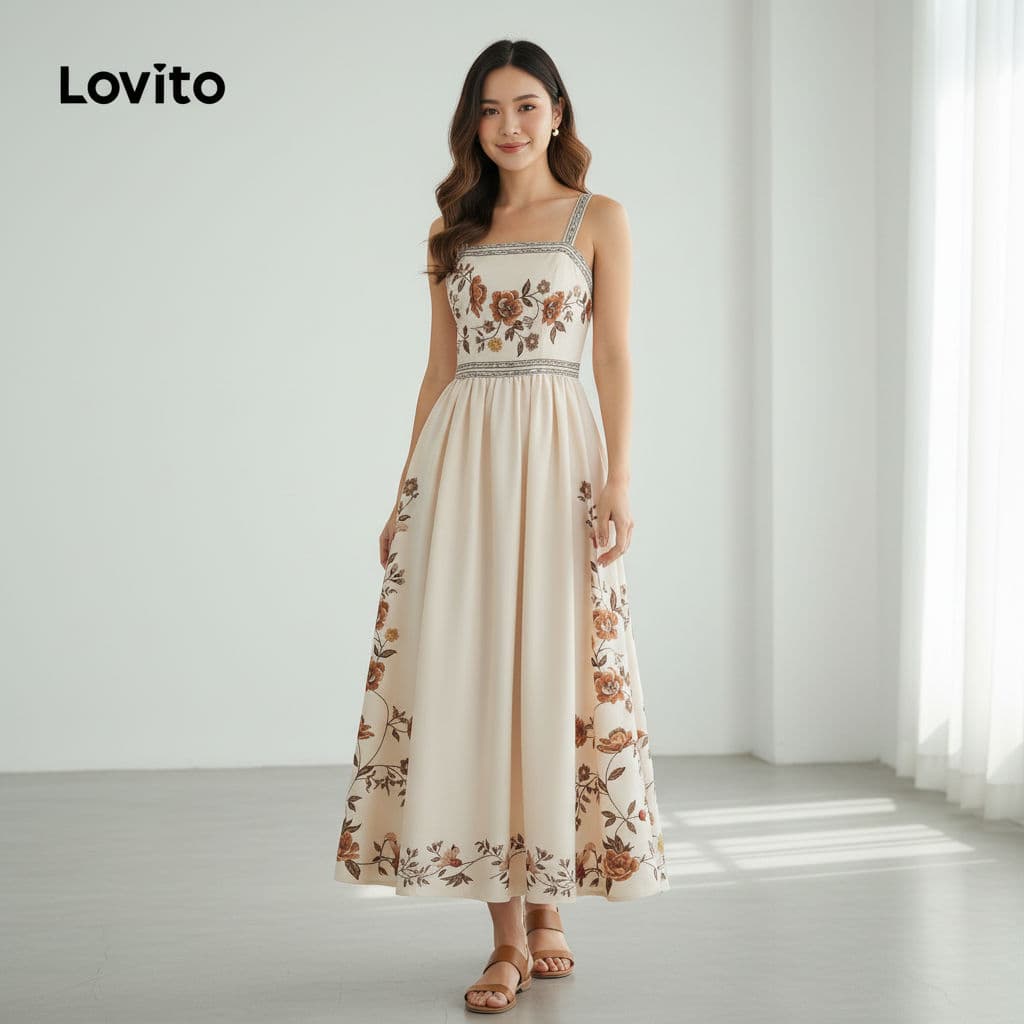 Lovito Vestido Festa Férias Estilo Resort Primavera/Verão LK2LD384
